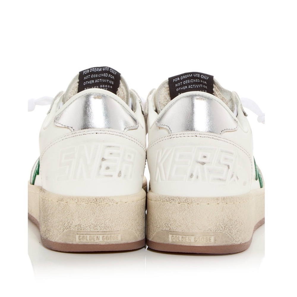 Golden Goose White and Green Star Sneakers - Picture 3 of 9